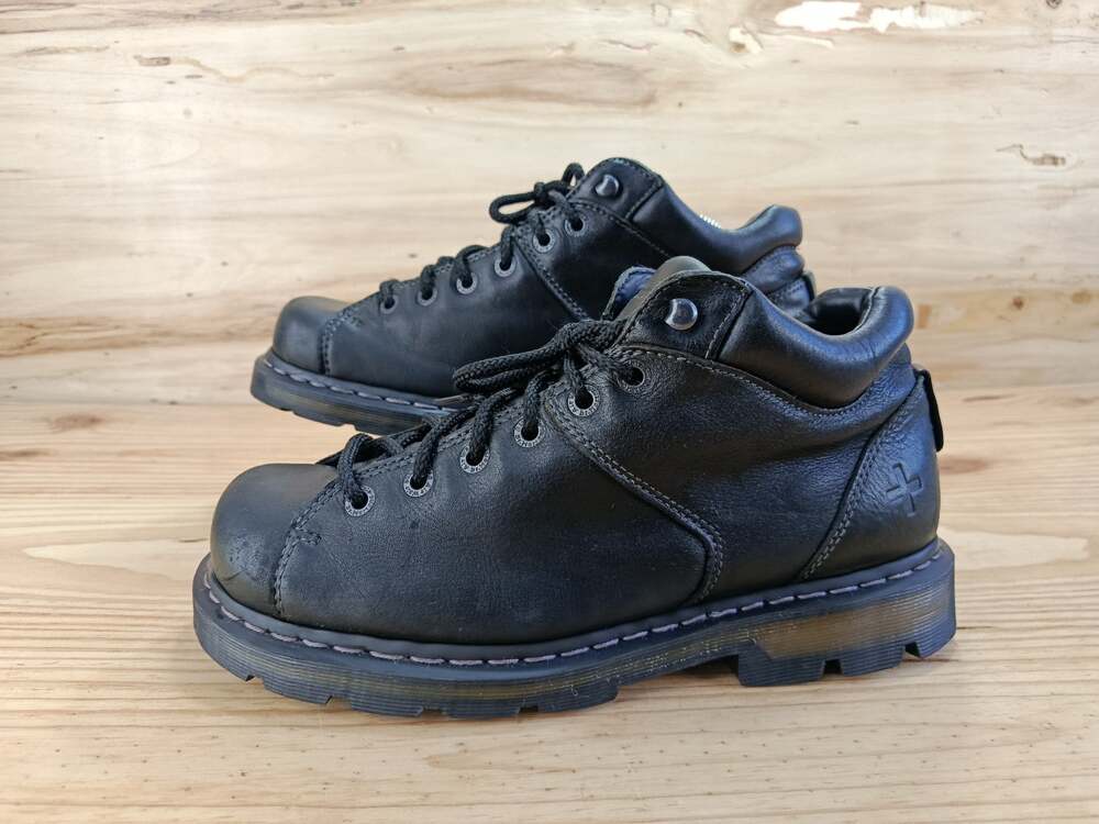 Vtg 90s Y2K Dr Martens 11528 AW004 Mens 12 Black Leather Chunky Lug Sole Boots